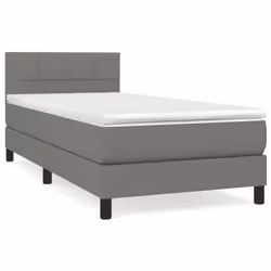 vidaXL Giroletto a Molle con Materasso Grigio Scuro 80x200 cm Tessuto - Vista aggiuntiva 2