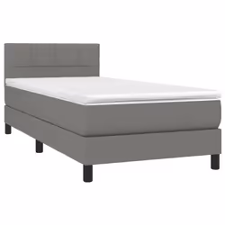 vidaXL Giroletto a Molle con Materasso Grigio Scuro 80x200 cm Tessuto - Vista aggiuntiva 3