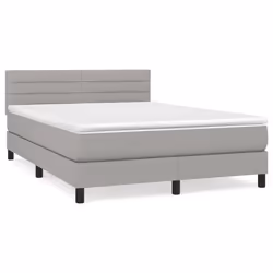 Giroletto a Molle con Materasso Grigio Chiaro 140x190cm Tessutocod mxl 75511 - Vista aggiuntiva 2
