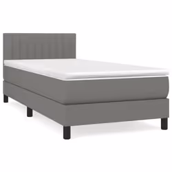 vidaXL Giroletto a Molle con Materasso Grigio Scuro 80x200 cm Tessuto - Vista aggiuntiva 2