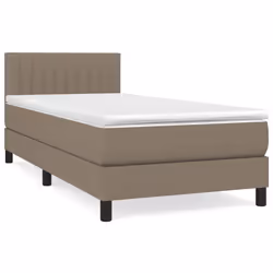 vidaXL Giroletto a Molle con Materasso Tortora 90x190 cm in Tessuto - Vista aggiuntiva 2