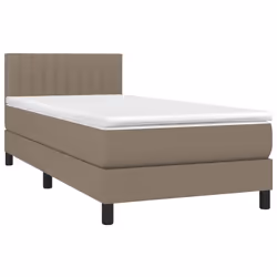 vidaXL Giroletto a Molle con Materasso Tortora 90x190 cm in Tessuto - Vista aggiuntiva 3