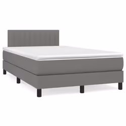 vidaXL Giroletto a Molle con Materasso Grigio Scuro 120x200 cm Tessuto - Vista aggiuntiva 2