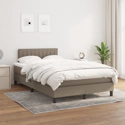 vidaXL Giroletto a Molle con Materasso Tortora 120x200 cm in Tessuto