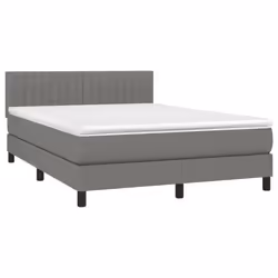 Giroletto a Molle con Materasso Grigio Scuro 140x190 cm Tessutocod mxl 99509