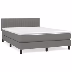 vidaXL Giroletto a Molle con Materasso Grigio Scuro 140x200cm Tessuto - Vista aggiuntiva 2