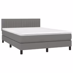 vidaXL Giroletto a Molle con Materasso Grigio Scuro 140x200cm Tessuto - Vista aggiuntiva 3