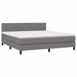 vidaXL Giroletto a Molle con Materasso Grigio Scuro 160x200 cm Tessuto - Vista aggiuntiva 3