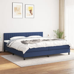 vidaXL Giroletto a Molle con Materasso Blu 200x200 cm in Tessuto