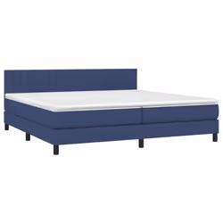 vidaXL Giroletto a Molle con Materasso Blu 200x200 cm in Tessuto - Vista aggiuntiva 3