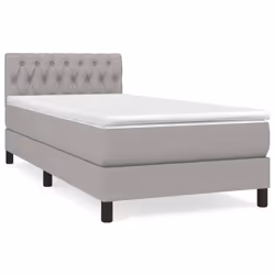 vidaXL Giroletto a Molle con Materasso Grigio Chiaro 90x200 cm Tessuto - Vista aggiuntiva 2