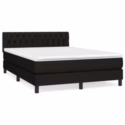 vidaXL Giroletto a Molle con Materasso Nero 140x190 cm in Tessuto - Vista aggiuntiva 2