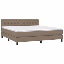 vidaXL Giroletto a Molle con Materasso Tortora 160x200 cm in Tessuto - Vista aggiuntiva 3