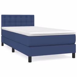 vidaXL Giroletto a Molle con Materasso Blu 90x190 cm in Tessuto - Vista aggiuntiva 2