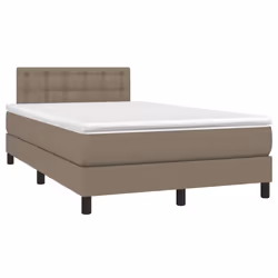 vidaXL Giroletto a Molle con Materasso Tortora 120x200 cm in Tessuto - Vista aggiuntiva 3