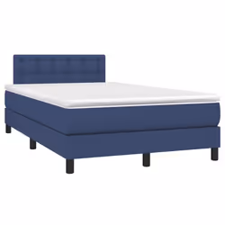 vidaXL Giroletto a Molle con Materasso Blu 120x200 cm in Tessuto - Vista aggiuntiva 3