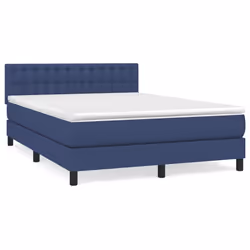 vidaXL Giroletto a Molle con Materasso Blu 140x200 cm in Tessuto - Vista aggiuntiva 2