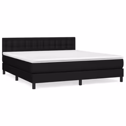 vidaXL Giroletto a Molle con Materasso Nero 180x200 cm in Tessuto - Vista aggiuntiva 2