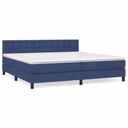 vidaXL Giroletto a Molle con Materasso Blu 200x200 cm in Tessuto - Vista aggiuntiva 2