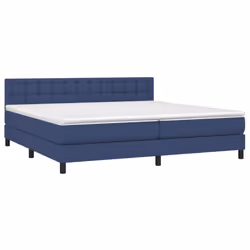 vidaXL Giroletto a Molle con Materasso Blu 200x200 cm in Tessuto - Vista aggiuntiva 3