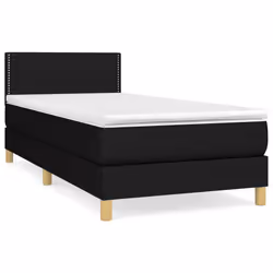 vidaXL Giroletto a Molle con Materasso Nero 90x200 cm in Tessuto - Vista aggiuntiva 2