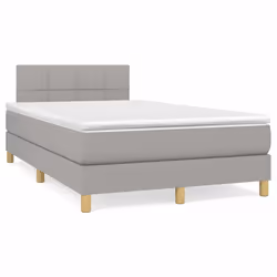 vidaXL Giroletto a Molle con Materasso Grigio Chiaro 120x200cm Tessuto - Vista aggiuntiva 2