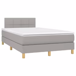 vidaXL Giroletto a Molle con Materasso Grigio Chiaro 120x200cm Tessuto - Vista aggiuntiva 3