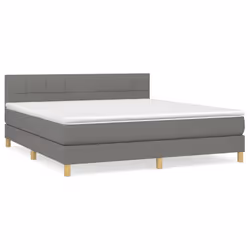 Giroletto a Molle con Materasso Grigio Scuro 160x200 cm Tessutocod mxl 75557 - Vista aggiuntiva 2