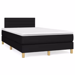 vidaXL Giroletto a Molle con Materasso Nero 120x200 cm in Tessuto - Vista aggiuntiva 2