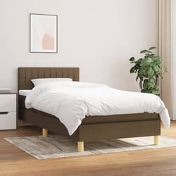 vidaXL Giroletto a Molle con Materasso Marrone Scuro 90x190cm Tessuto