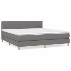 Giroletto a Molle con Materasso Grigio Scuro 160x200 cm Tessutocod mxl 123501 - Vista aggiuntiva 2