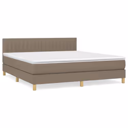 vidaXL Giroletto a Molle con Materasso Tortora 180x200 cm in Tessuto - Vista aggiuntiva 2