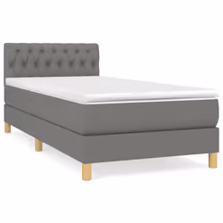vidaXL Giroletto a Molle con Materasso Grigio Scuro 80x200 cm Tessuto - Vista aggiuntiva 2