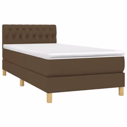 vidaXL Giroletto a Molle con Materasso Marrone Scuro 80x200 cm Tessuto - Vista aggiuntiva 3