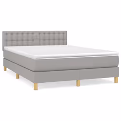 Giroletto a Molle con Materasso Grigio Chiaro 140x200cm Tessutocod mxl 99581 - Vista aggiuntiva 2