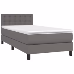 vidaXL Giroletto a Molle con Materasso Grgio 80x200 cm in Similpelle - Vista aggiuntiva 3