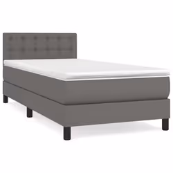 Giroletto a Molle con Materasso Grigio 90x190 cm in Similpellecod mxl 123552 - Vista aggiuntiva 2