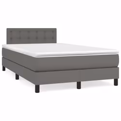 Giroletto a Molle con Materasso Grigio 120x200 cm in Similpellecod mxl 123562 - Vista aggiuntiva 2