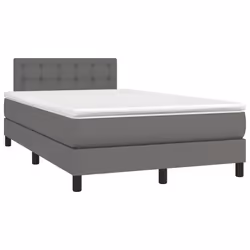 Giroletto a Molle con Materasso Grigio 120x200 cm in Similpellecod mxl 123562 - Vista aggiuntiva 3
