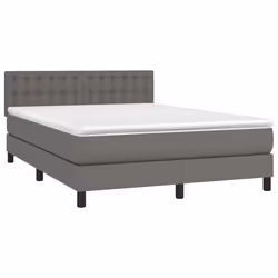 Giroletto a Molle con Materasso Grigio 140x200 cm in Similpellecod mxl 123563 - Vista aggiuntiva 3