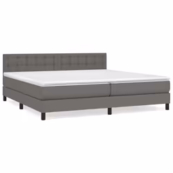 vidaXL Giroletto a Molle con Materasso Grgio 200x200 cm in Similpelle - Vista aggiuntiva 2