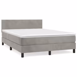 Giroletto a Molle con Materasso Grigio Chiaro 140x190cm Vellutocod mxl 75635 - Vista aggiuntiva 2