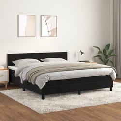 Giroletto a Molle con Materasso Nero 160x200 cm in Vellutocod mxl 75625