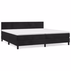 vidaXL Giroletto a Molle con Materasso Nero 200x200 cm in Velluto - Vista aggiuntiva 2