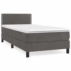 Giroletto a Molle con Materasso Grigio Scuro 90x190 cm Vellutocod mxl 99654 - Vista aggiuntiva 2