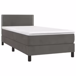 Giroletto a Molle con Materasso Grigio Scuro 90x190 cm Vellutocod mxl 99654 - Vista aggiuntiva 3