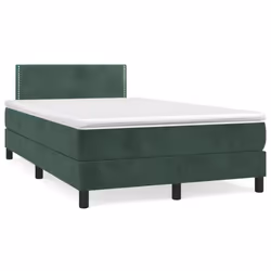 Giroletto a Molle con Materasso Verde Scuro 120x200 cm Vellutocod mxl 75651 - Vista aggiuntiva 2