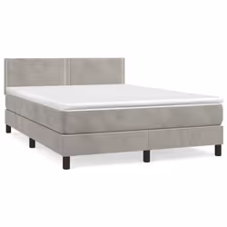 Giroletto a Molle con Materasso Grigio Chiaro 140x190cm Vellutocod mxl 123574 - Vista aggiuntiva 2