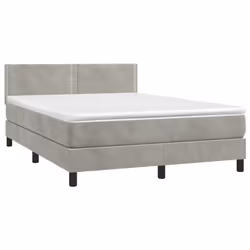 Giroletto a Molle con Materasso Grigio Chiaro 140x190cm Vellutocod mxl 123574 - Vista aggiuntiva 3