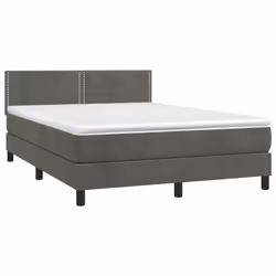 Giroletto a Molle con Materasso Grigio Scuro 140x190 cm Vellutocod mxl 99621 - Vista aggiuntiva 3